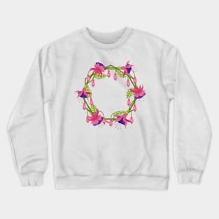 Fuchsia Flowers Wreath Crewneck Sweatshirt